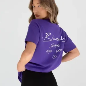 Blakely Soho Oversized Script T Shirt/Purple