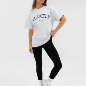 Blakely Varsity Oversized T Shirt/Marl White